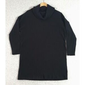 Gap Sweater Dress Womens Small Black Ribbed Cowl Neck Long‎ Sleeve Knit Short